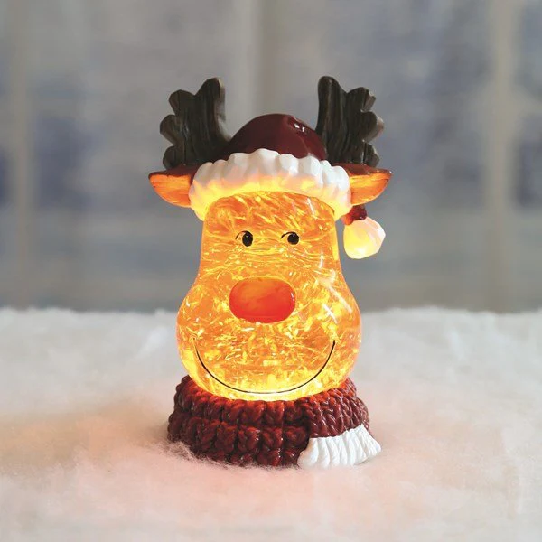 LED Reindeer Glitter Spinner 20cm – Light-Up Christmas - Image 2