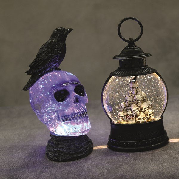 LED Skull & Crow Colour-Changing Water Spinner - Image 2