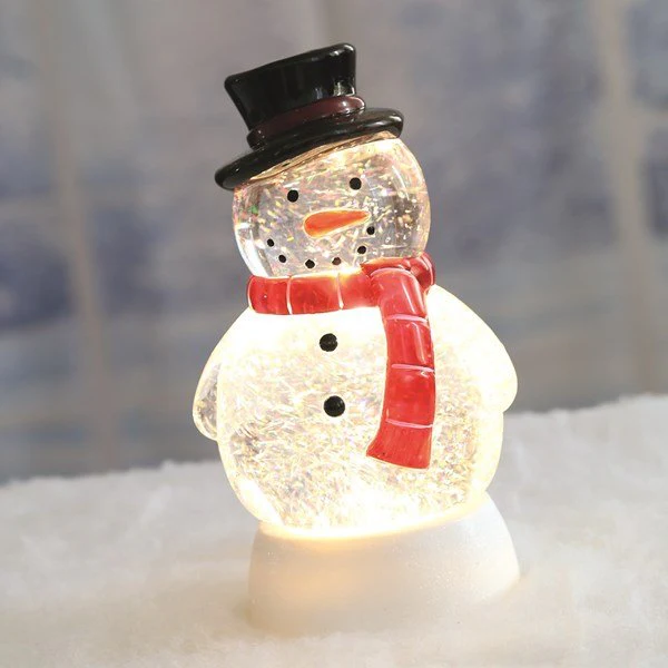 LED Snowman Glitter Spinner 14x26cm Christmas Decoration - Image 2