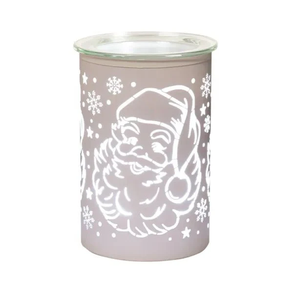 LED Wax Melt Burner – White Santa Silhouette 12cm