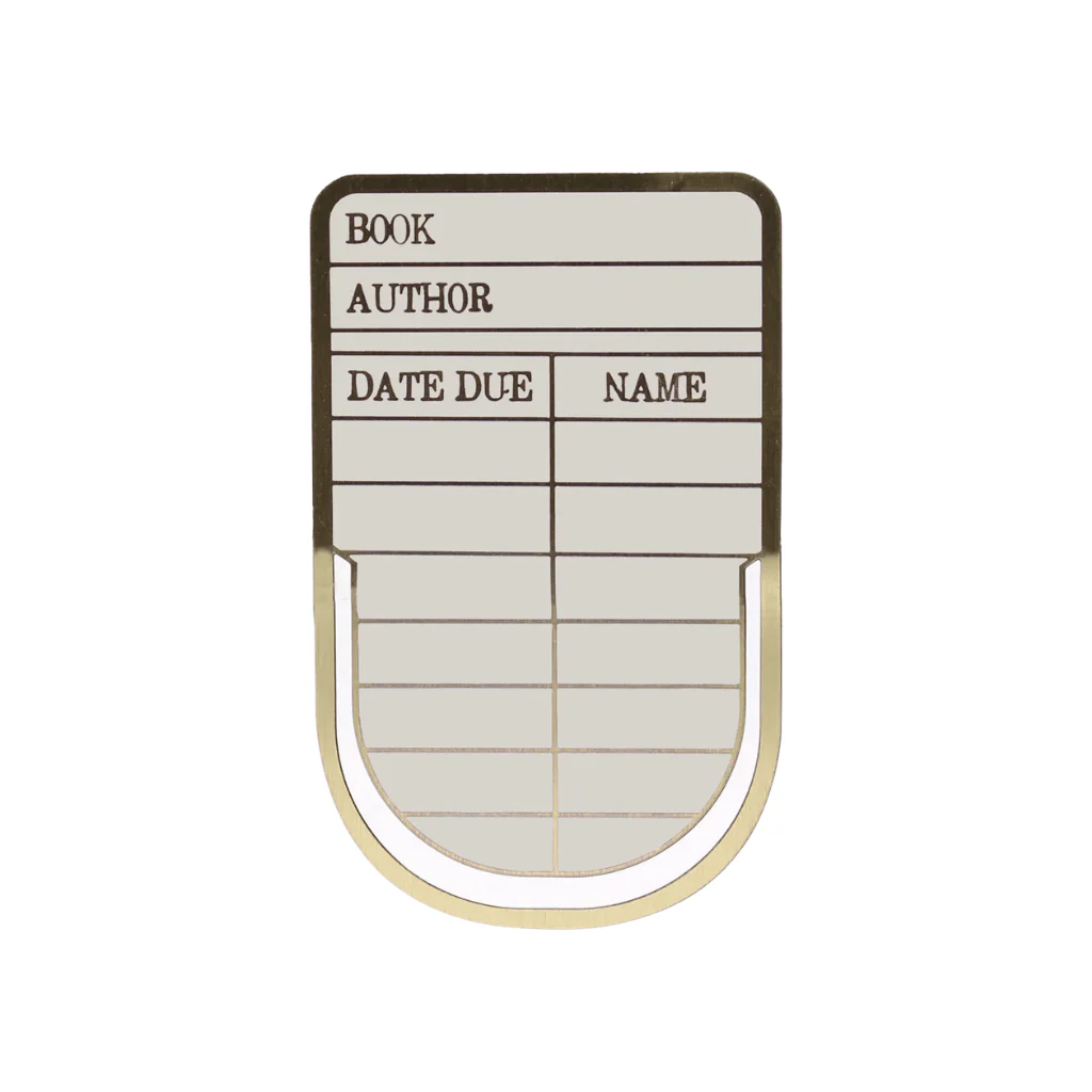 Library Card Metal Bookmark
