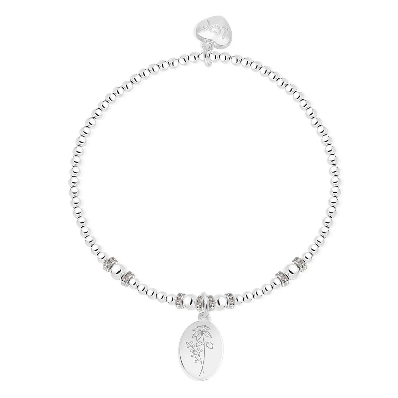 Life Charms Birth Flower Bracelet - December Silver - Image 3