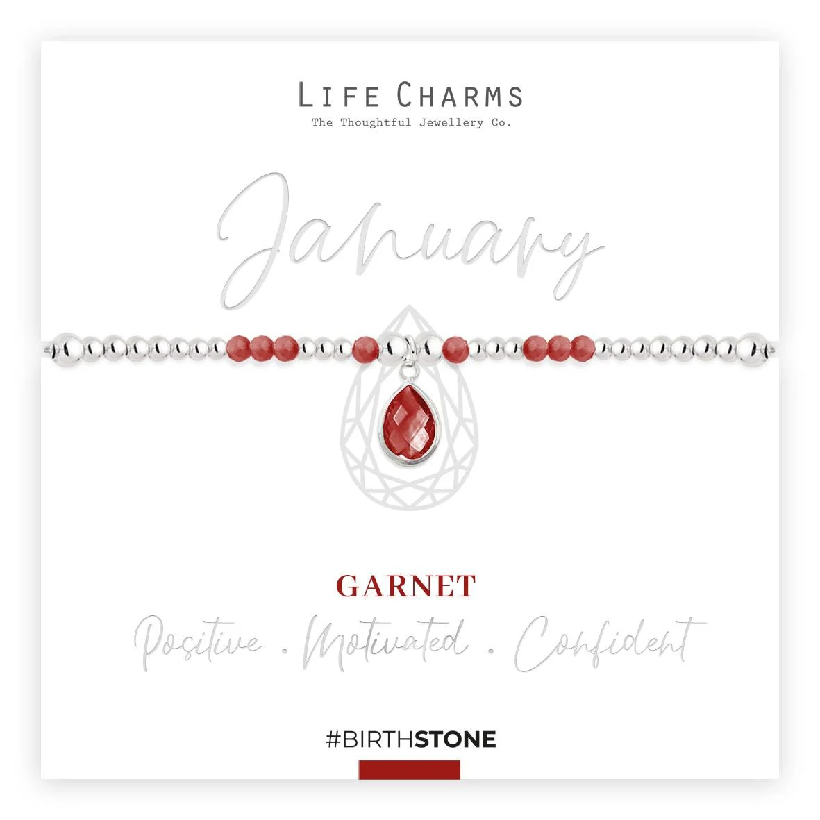 Life Charms Birthstone Bracelet - January