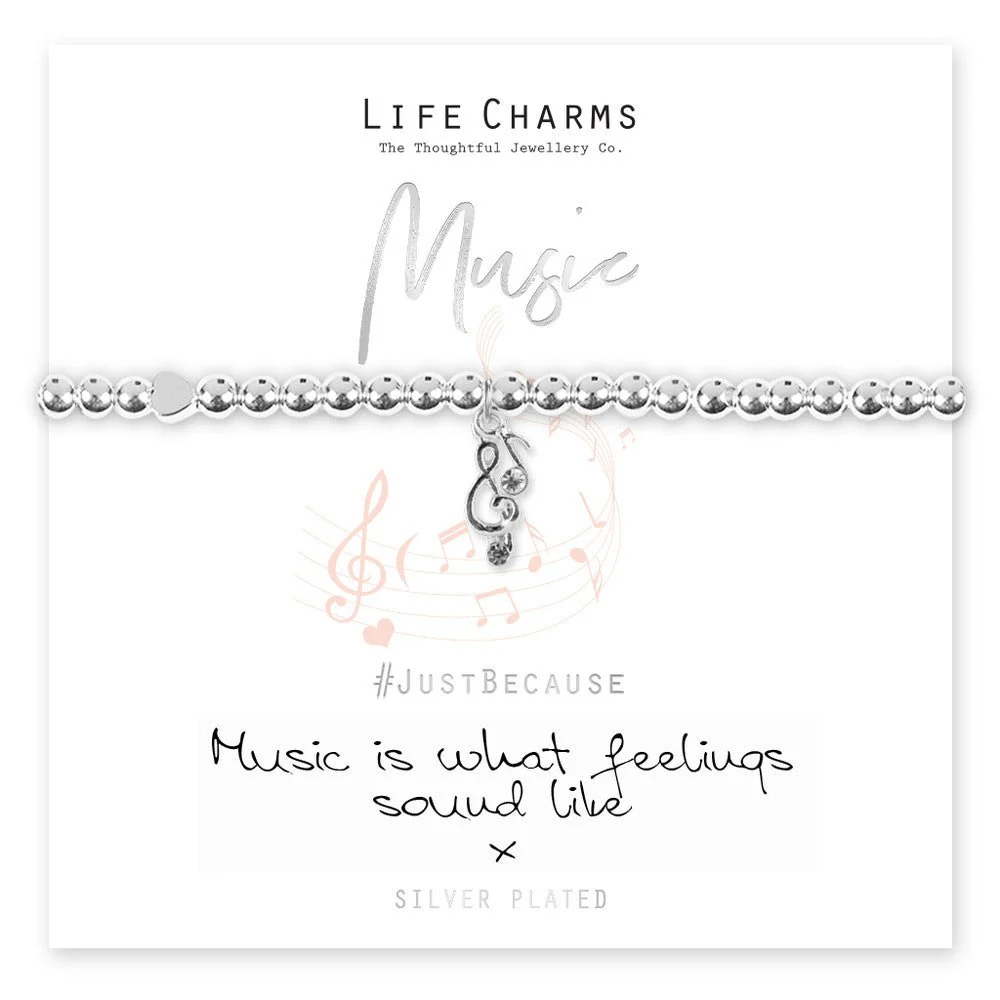 Life Charms Just Because Bracelet - Music Is What Feelings Sound Like