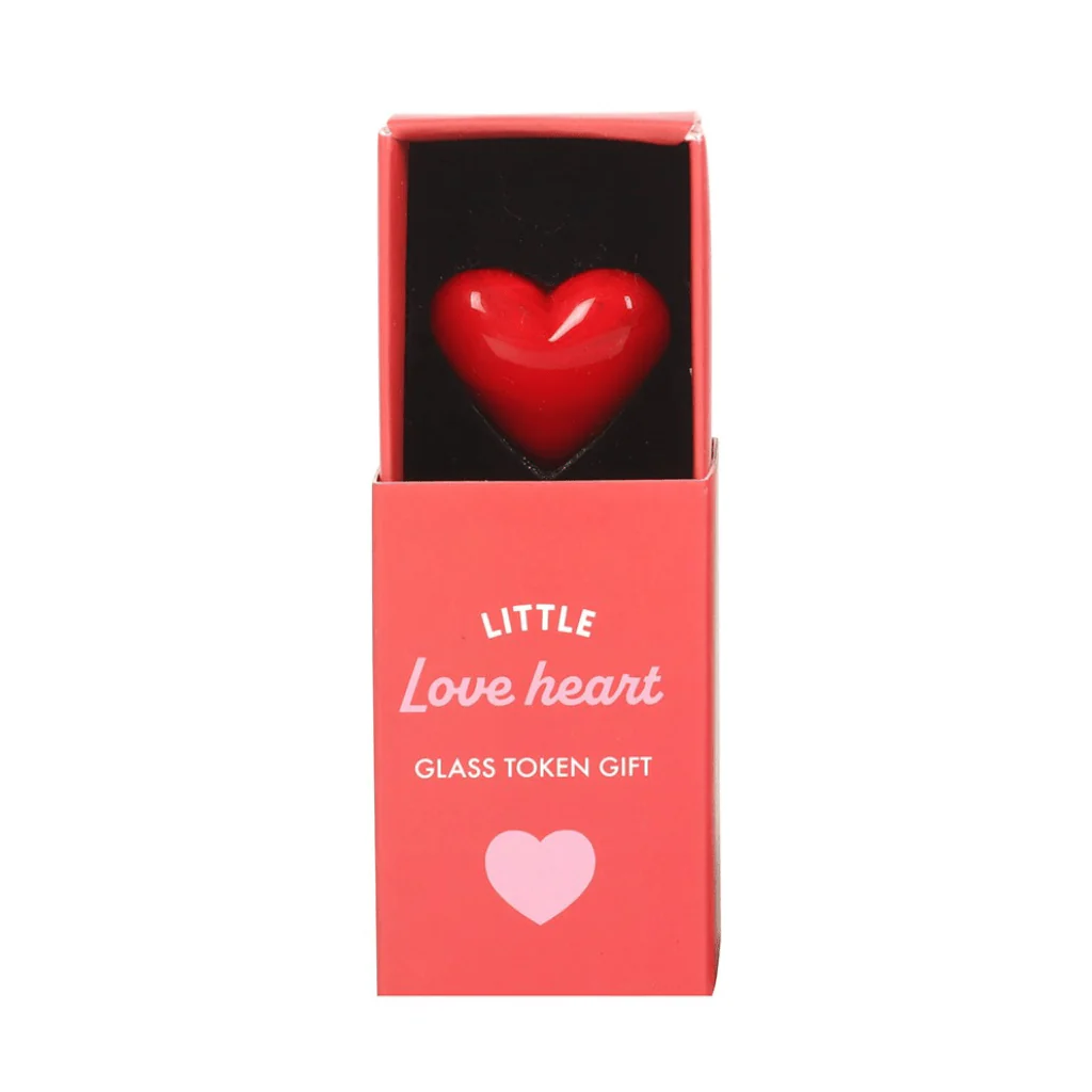 Little Love Heart Glass Token Gift