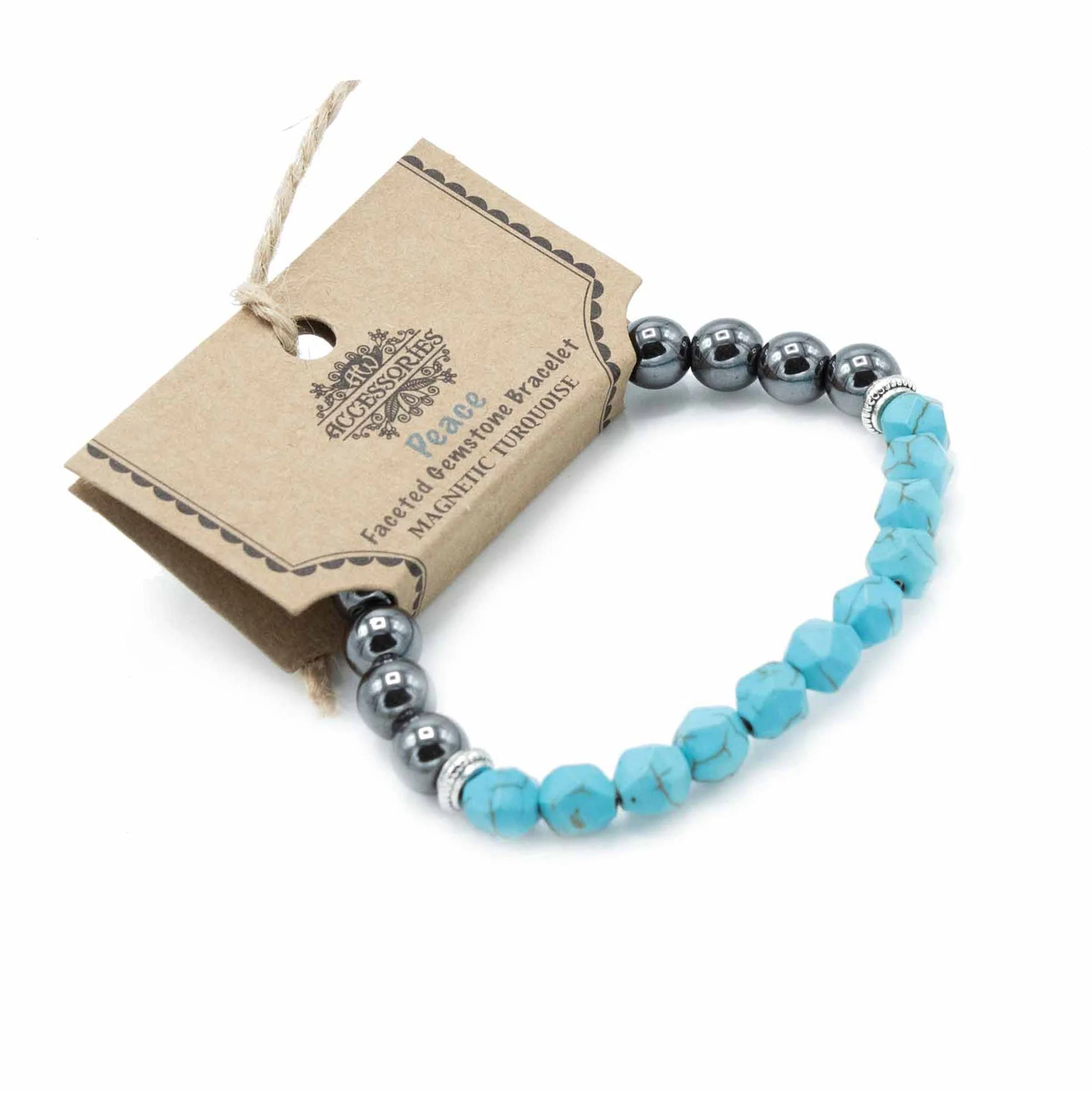Magnetic Faceted Gemstone Bracelet - Turquoise