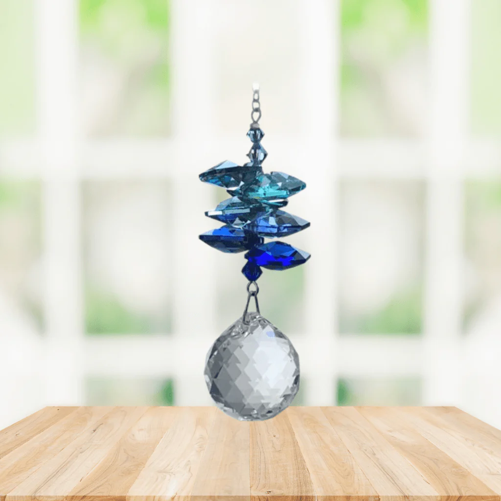 Wild Things Medium Royal Blue Cascade Ball Crystal Suncatcher - Image 2