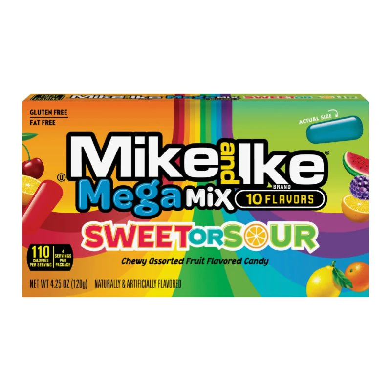 Mike & Ike Mega Mix Sweet or Sour 120g Theatre Box