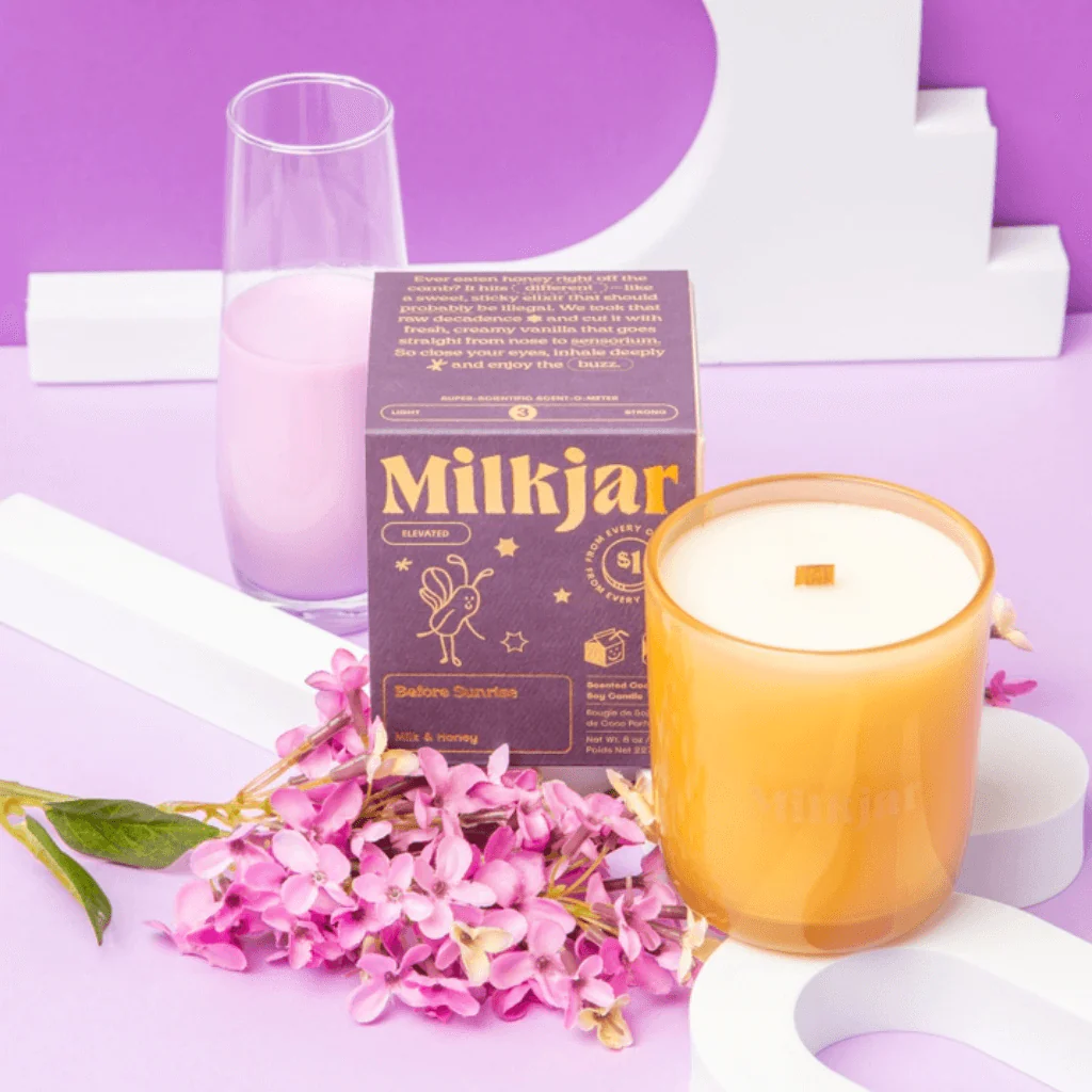 Milkjar Before Sunrise Candle – Milk & Honey Coconut Soy Candle 8oz - Image 4