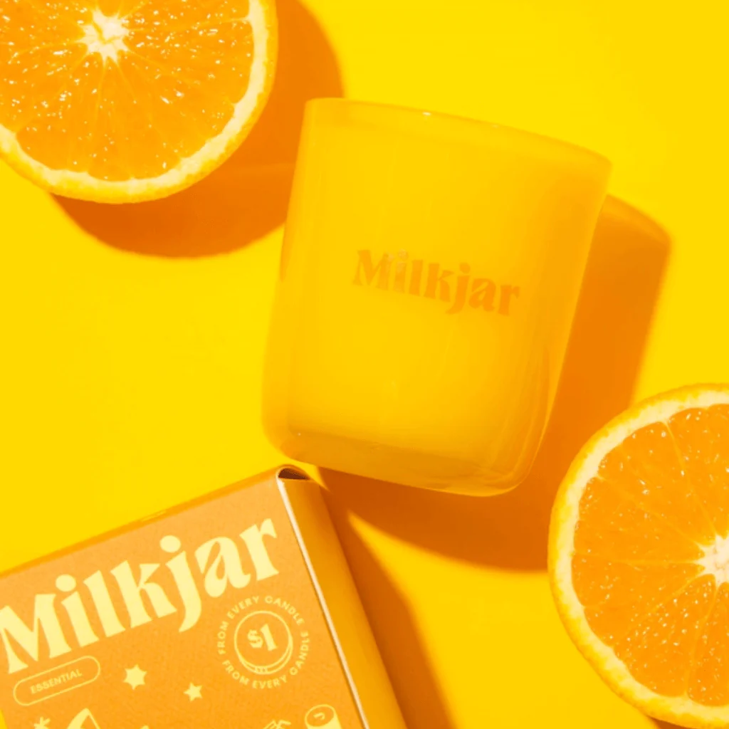 Milkjar Citrus Candle – Sweet Orange & Lemongrass Essential Oil Candle 8oz - Image 10