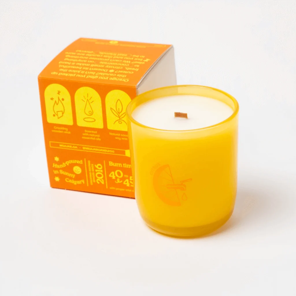 Milkjar Citrus Candle – Sweet Orange & Lemongrass Essential Oil Candle 8oz - Image 4