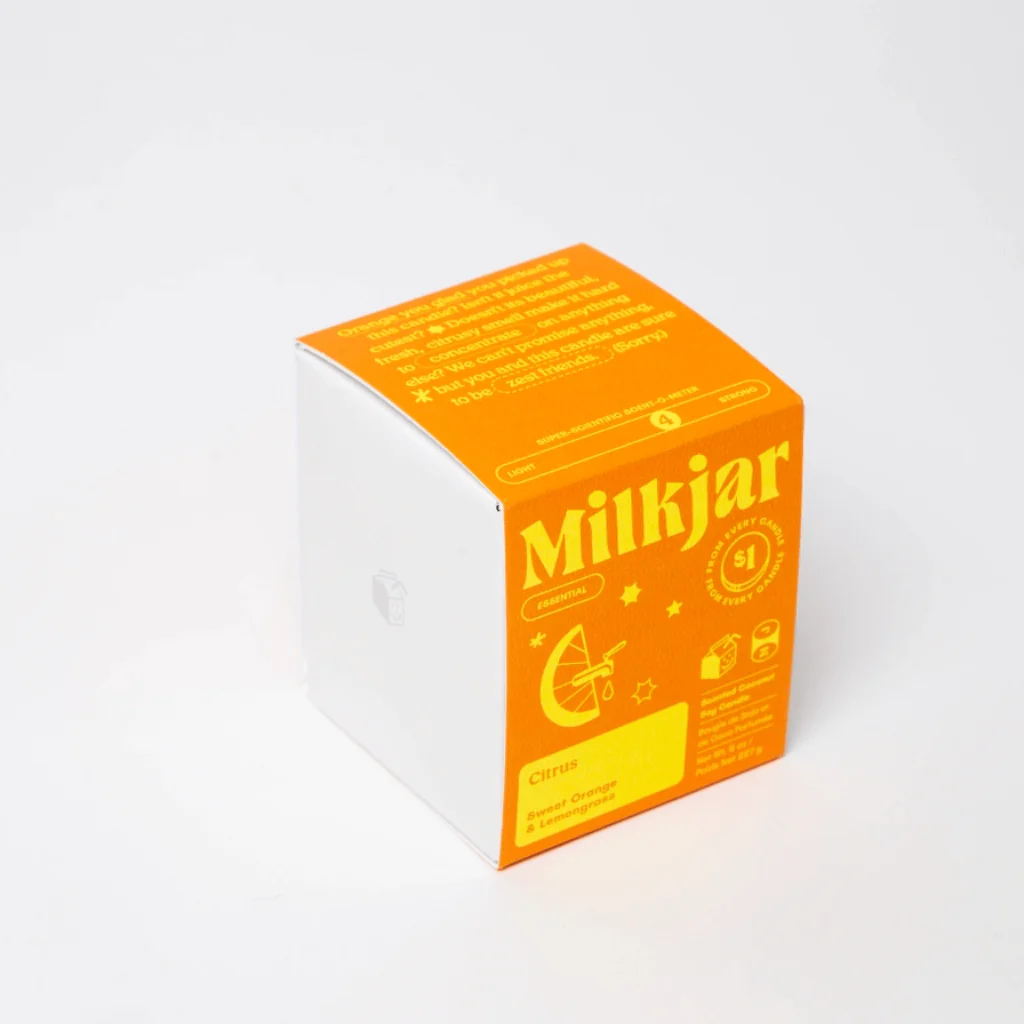 Milkjar Citrus Candle – Sweet Orange & Lemongrass Essential Oil Candle 8oz - Image 5