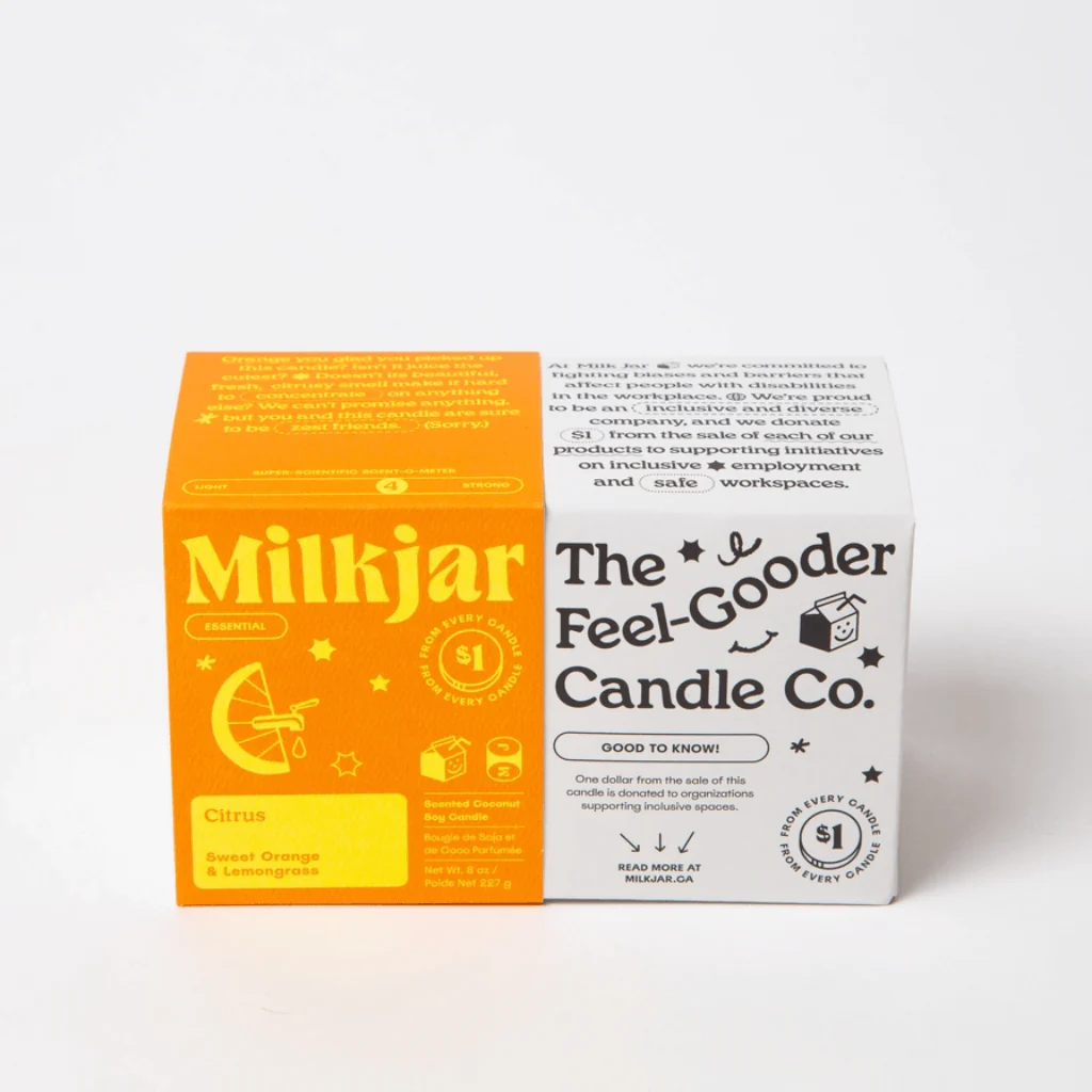 Milkjar Citrus Candle – Sweet Orange & Lemongrass Essential Oil Candle 8oz - Image 6
