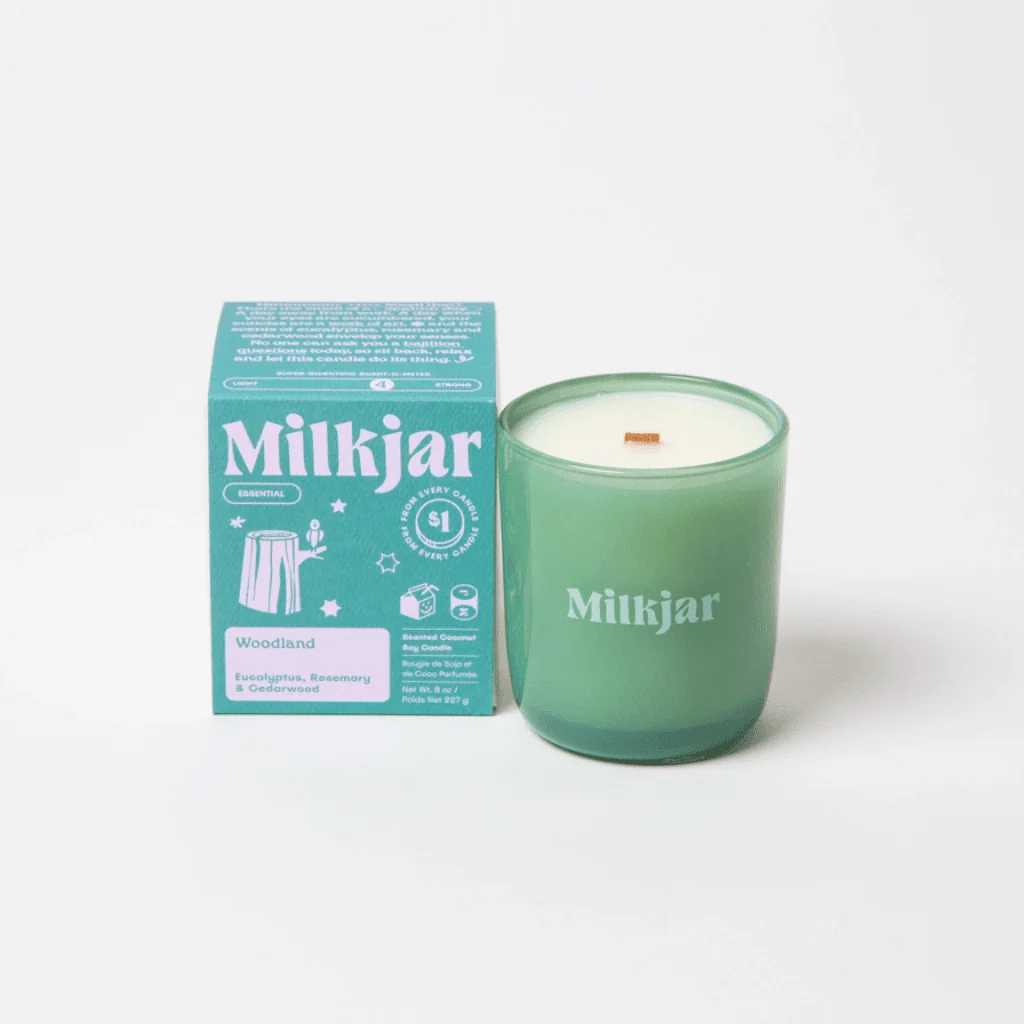 Milkjar Woodland Essential Oil Candle – Eucalyptus, Rosemary & Cedarwood 8oz