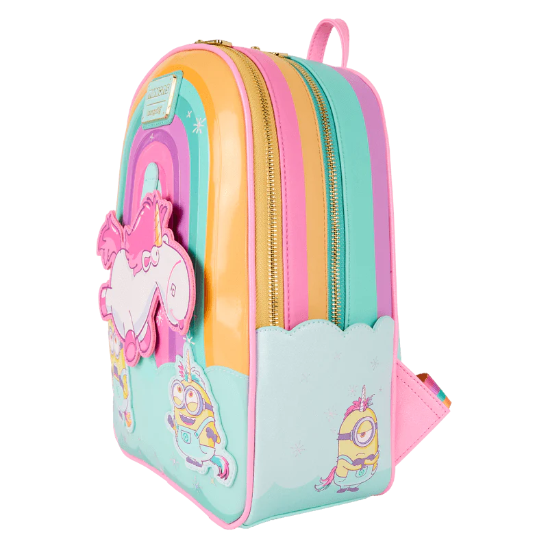 Loungefly Minions Fluffy Unicorn Rainbow Mini Backpack - Image 2