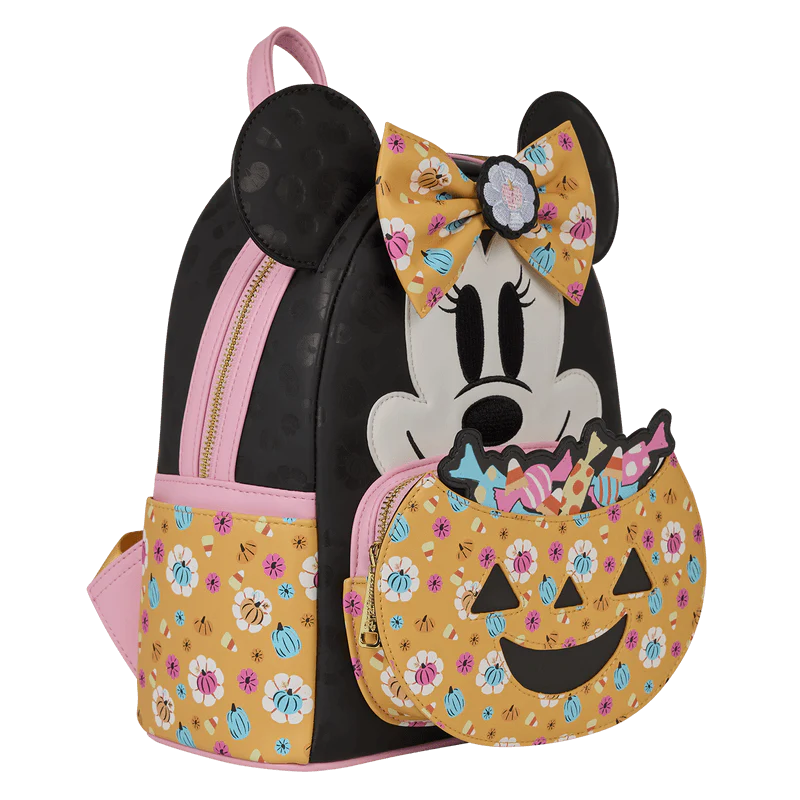 Loungefly Minnie Mouse Cosplay Floral Pumpkin Glow Mini Backpack - Image 3
