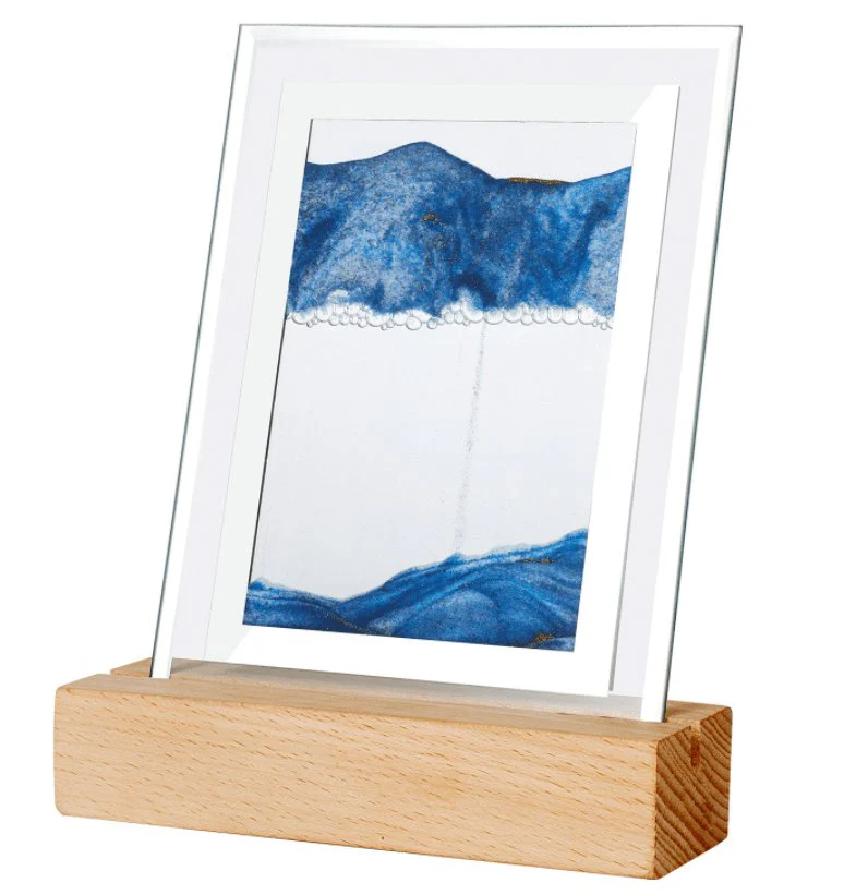 Moodscape Wooden Base Sand Picture - Blue