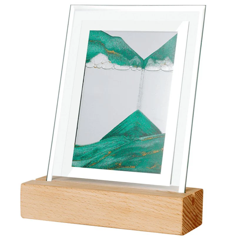 Moodscape Wooden Base Sand Picture - Green