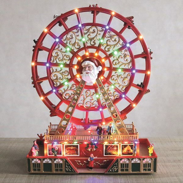 Musical LED Santa Ferris Wheel Christmas Decoration - Image 2
