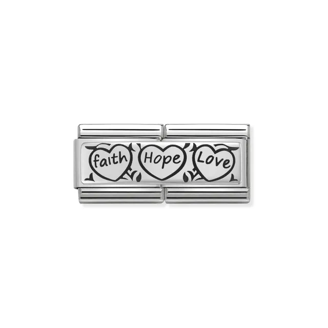 Nomination Composable Double Link - Faith Hope Love