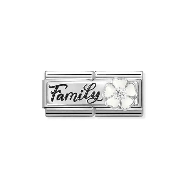 Nomination Composable Double Link - Family White Flower