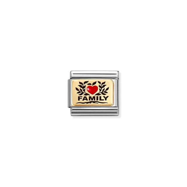 Nomination Composable Link - Family Red Heart