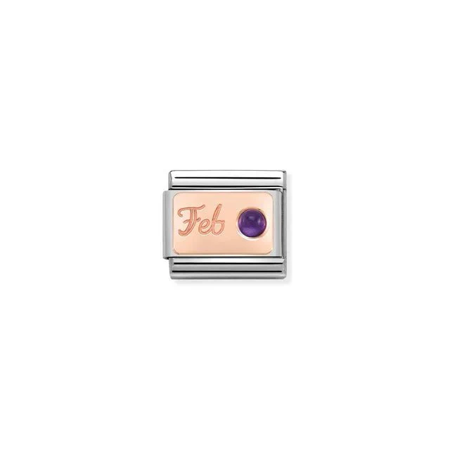 Nomination Composable Link - February In Rose Gold