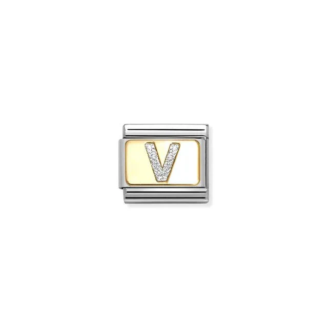 Nomination Composable Link -  Glitter Letter V