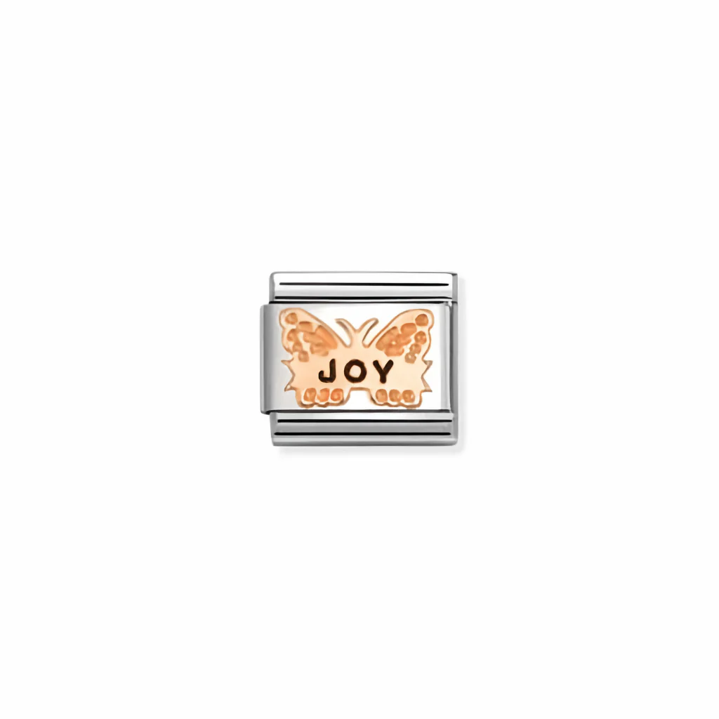 Nomination Composable Link - Orange Butterfly Joy in 9k Rose Gold