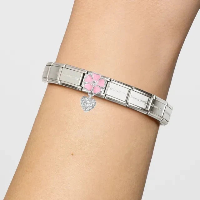 Nomination Composable Link - Pink Flower And Heart - Image 3