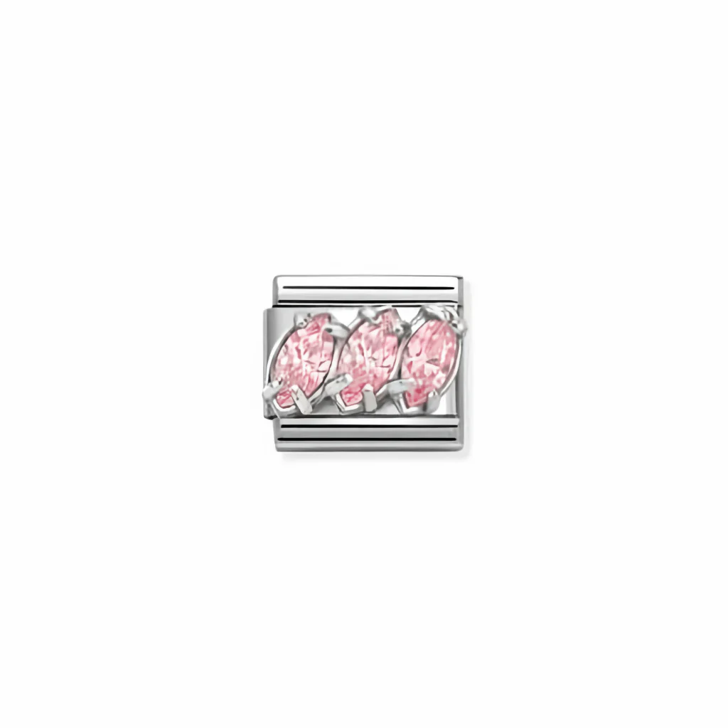 Nomination Composable Link - Pink Trilogy in Silver