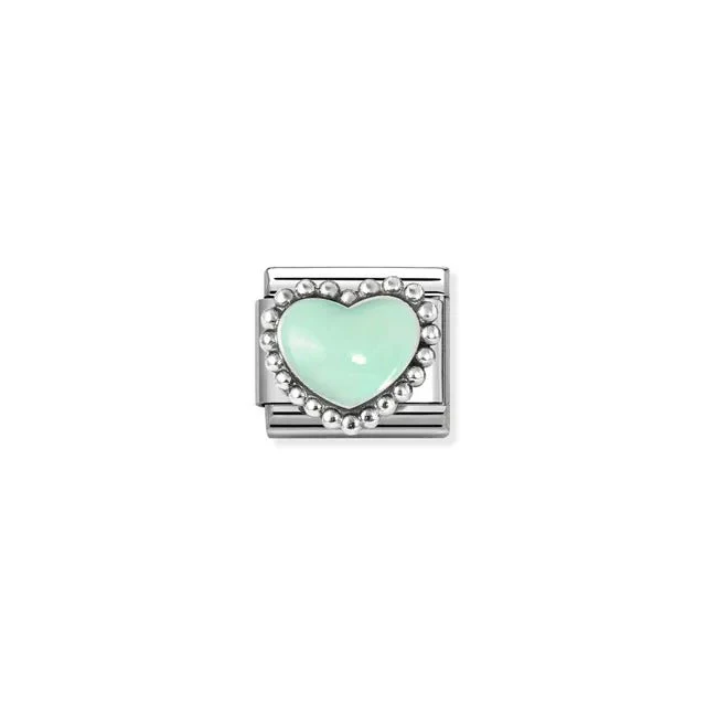 Nomination Composable Link Silver - Beaded Green Heart
