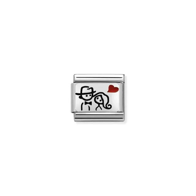 Nomination Composable Link Silver - Couple With Heart