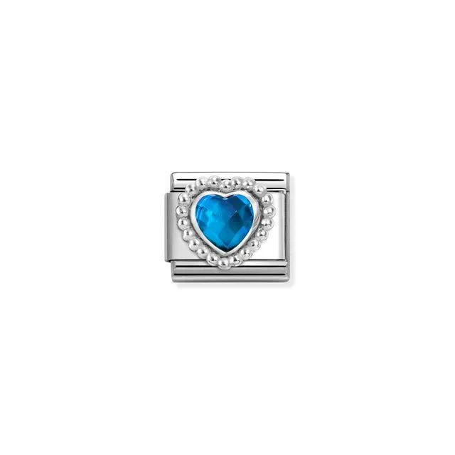 Nomination Composable Link Silver - Faceted Blue Heart