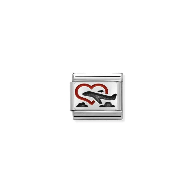Nomination Composable Link Silver - Heart With Plane
