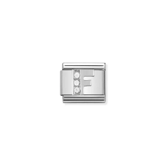 Nomination Composable Link Silver With Stones - Letter F