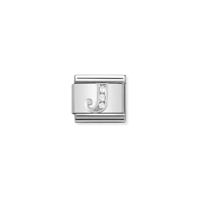 Nomination Composable Link Silver With Stones - Letter J