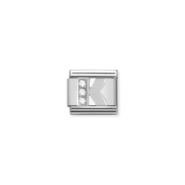 Nomination Composable Link Silver With Stones - Letter K