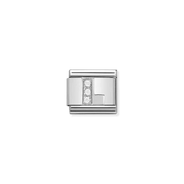 Nomination Composable Link Silver With Stones - Letter L