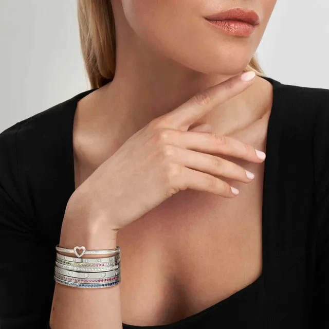 Nomination Pretty Bangles Bracelet - Central Light Blue CZ - Image 5