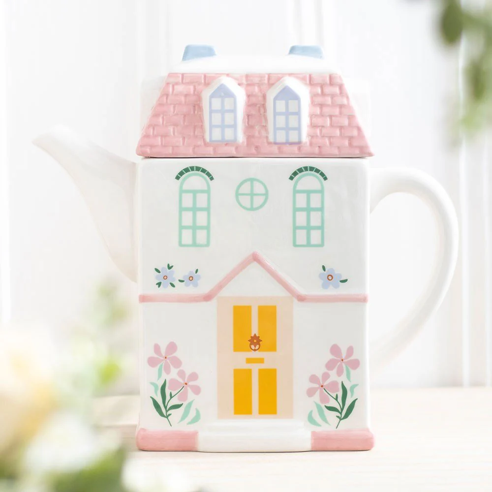 Pastel House Shaped Teapot - Image 6