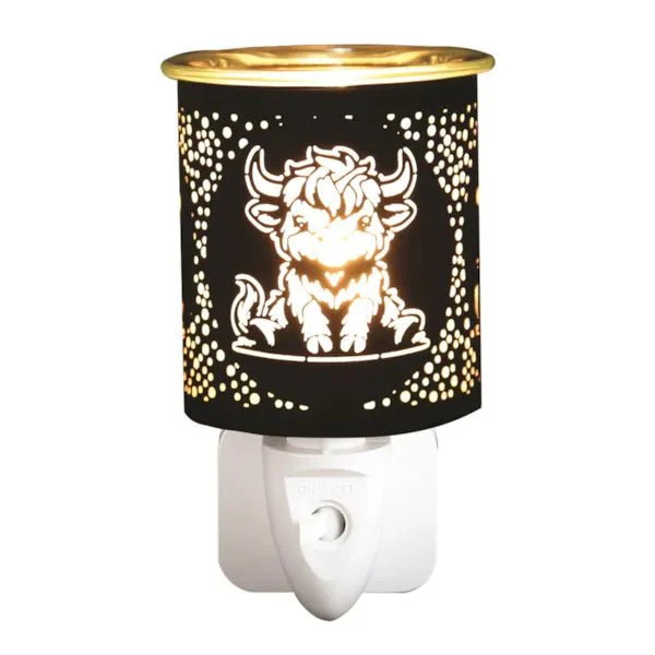 Plug-In Black Highland Cow Wax Melt Burner
