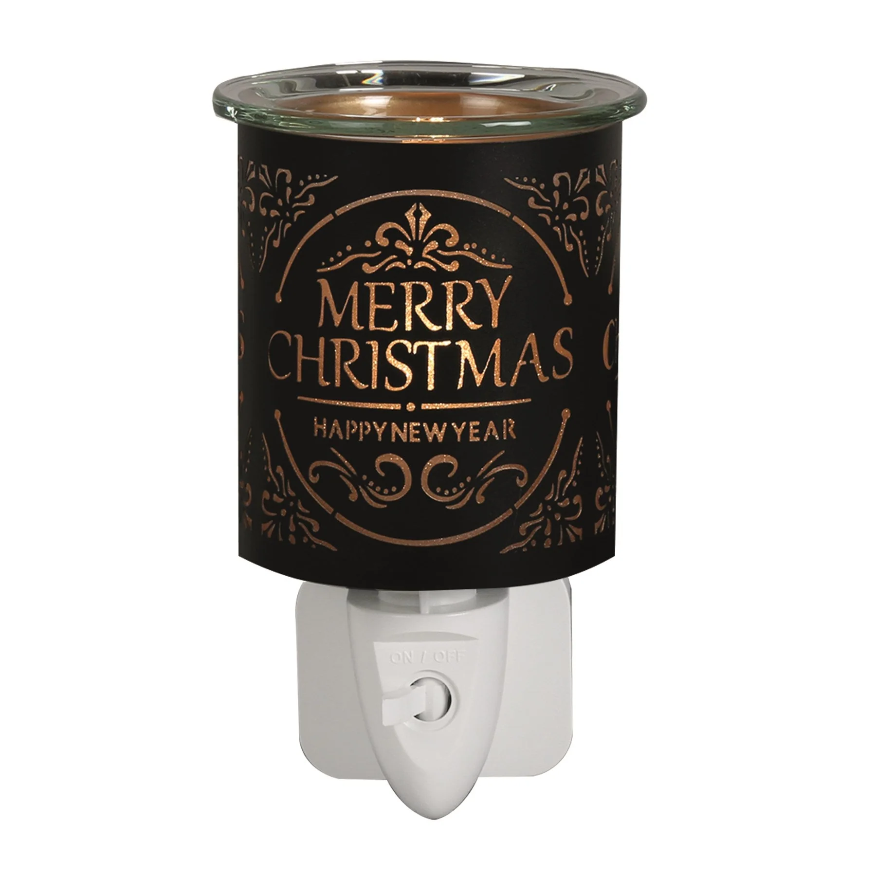 Plug In Wax Warmer - Black & Gold Silhouette Merry Christmas