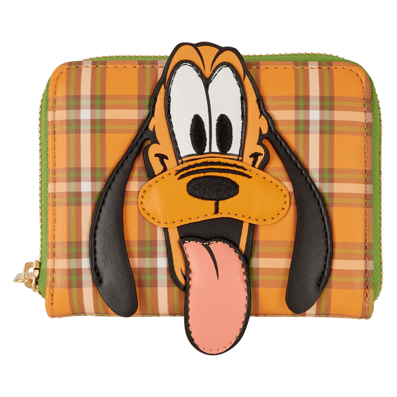 Loungefly Pluto 95th Anniversary Plaid Zip Around Wallet