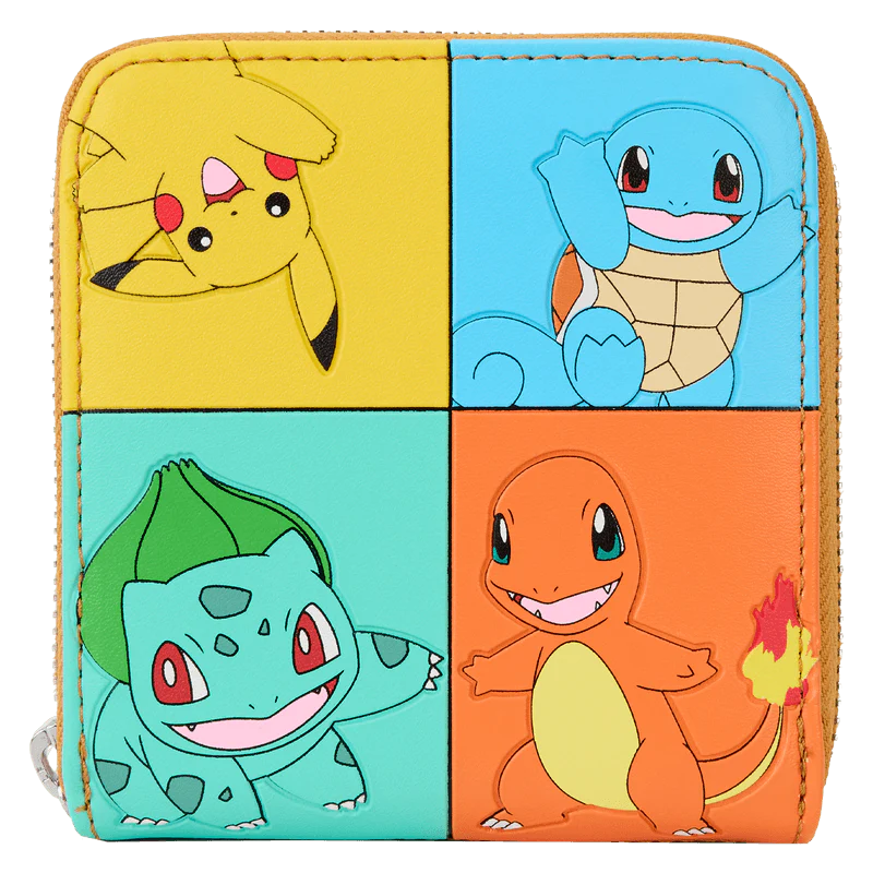 Loungefly Pokémon Color Block Starters Zip Around Wallet