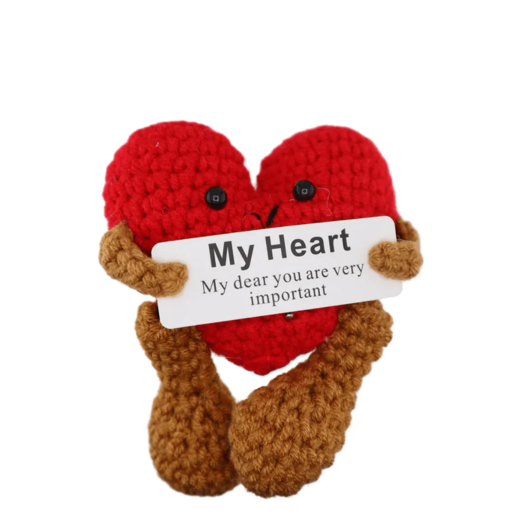 Positive Heart Crochet Love Decoration