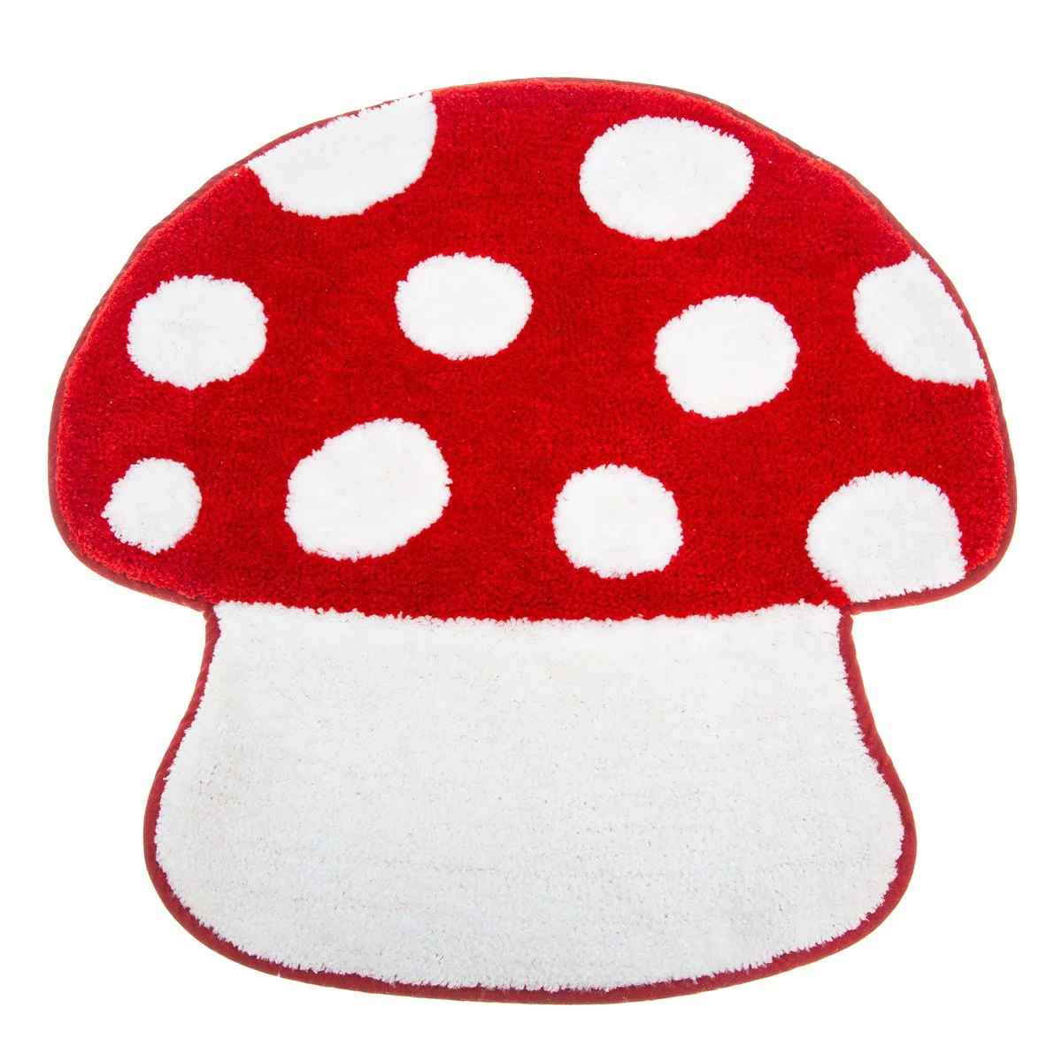 Sass and Belle Red Mushroom Tufted Bath Mat