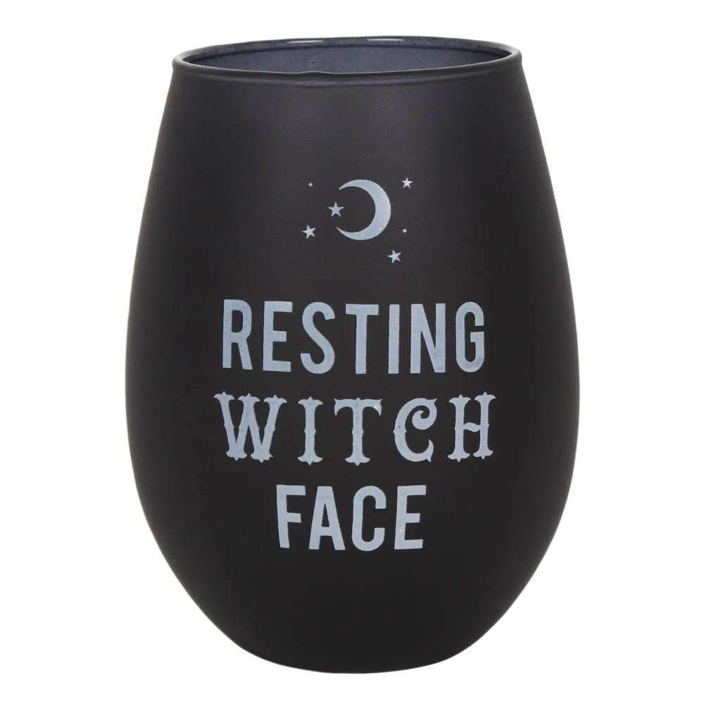 Stemless Wine Glass - Resting Witch Face