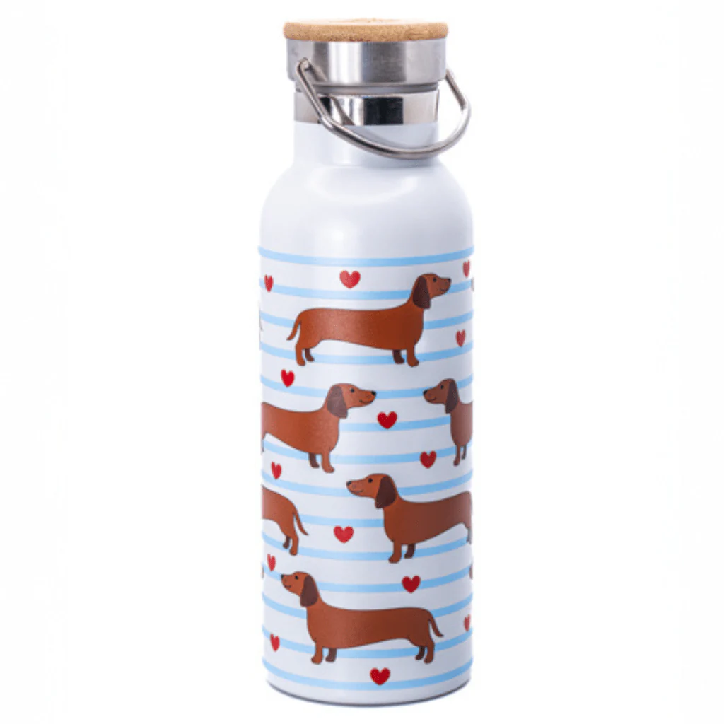 Sass and Belle  Sausage Dog 500 ml Metal Water Bottle