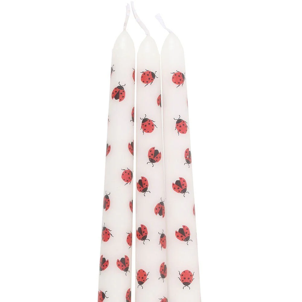 Set of 3 Love Bug Ladybird Taper Candles - Image 4